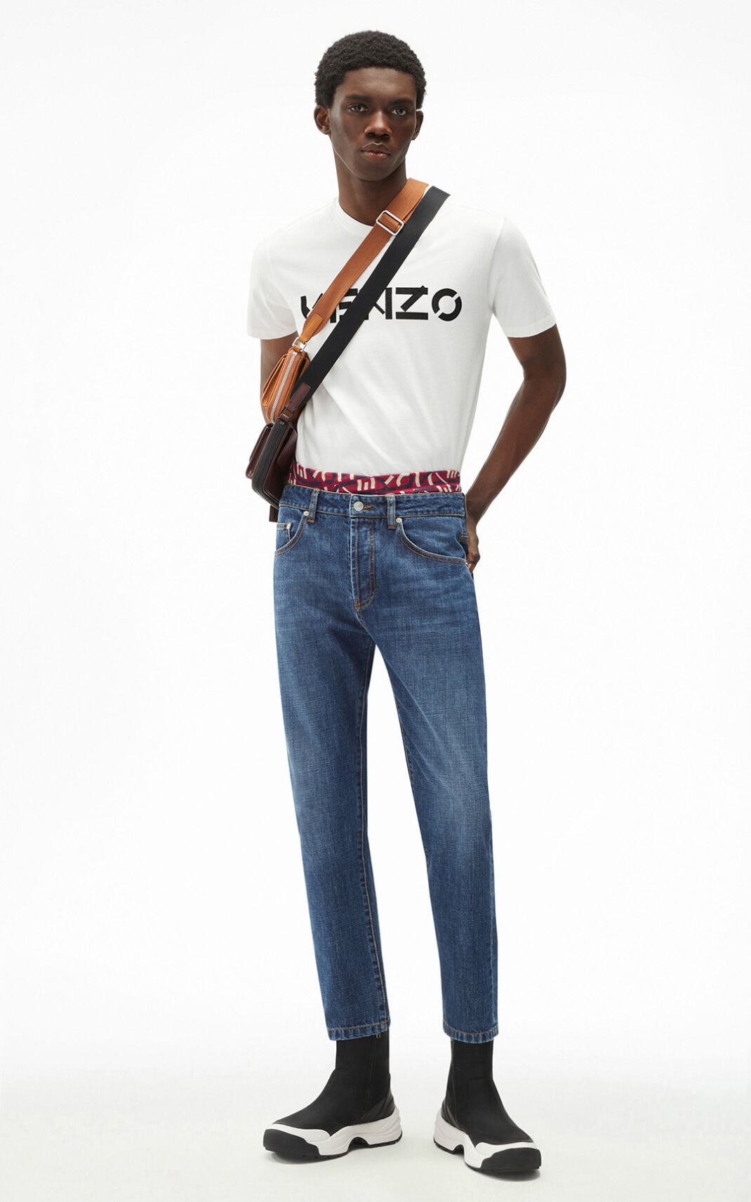 Jeans Kenzo Cropped Homme Bleu Marine Bleu | WRGO-23804